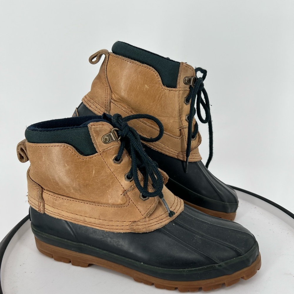 G. H. BASS GLACIAL DUCK BOOTS WATERPROOF WITH LEATHER AND RUBBER UPPER